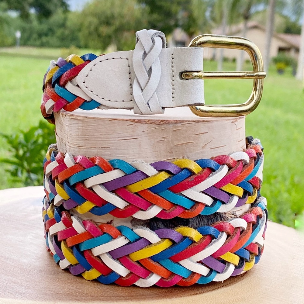Capizio Belt | Braided Rainbow Leather | Sz: ML